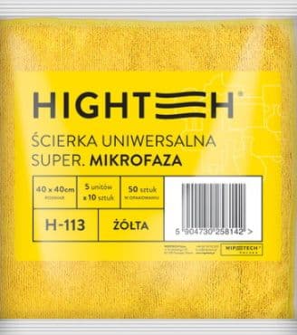 Hightech Hightech - Yleiskäyttöinen mikrofasiapyyhin, 40x40 cm - Keltainen