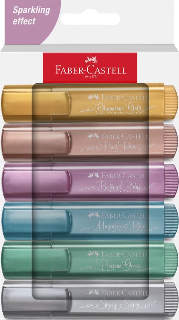 Metallisk highlighter 6 farver FABER CASTELL