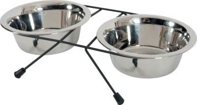 Zolux Set med 2 skålar Inox 700ml + metallställ