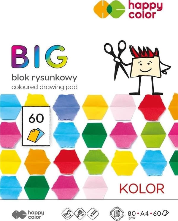 Värillinen piirustuslehtiö A4/60K BIG HAPPY COLOR