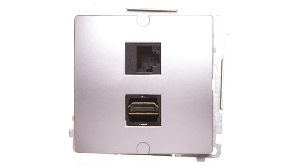Simon Basic Uttag HDMI+RJ45 kat.6 silver matt BMGHRJ45.01/43