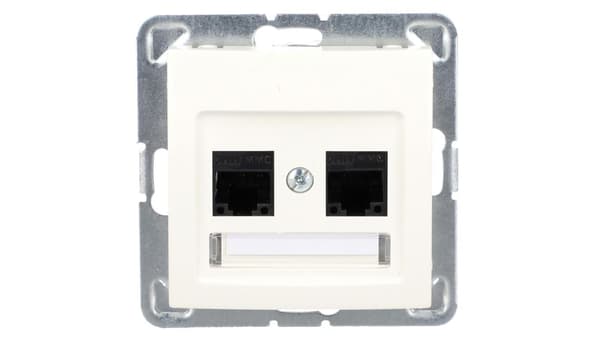 Ospel Computerstik Dobbelt Indtryk RJ45 5e ecru (GPK-2Y/K/M/27)