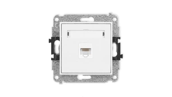 MINI Enkelt computerstikmekanisme 1xRJ45, kat. 5e, 8-polet hvid mat 25MGK-1