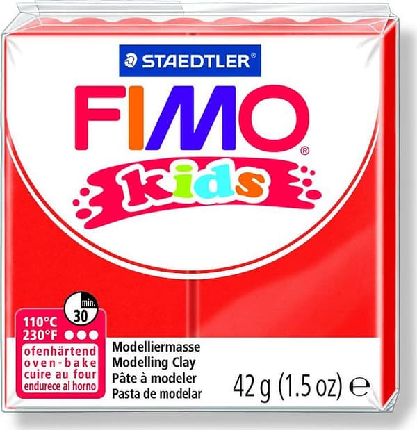 Fimo Kids termohärdande plastmassa röd 42g