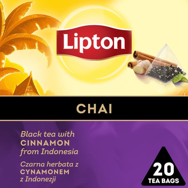 Lipton Te LIPTON, pyramider, svart, chai, 20 påsar