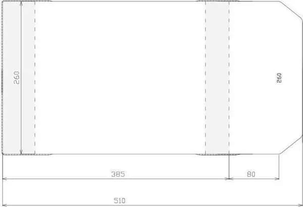 Justerbart omslag 260x465mm (50 stk)