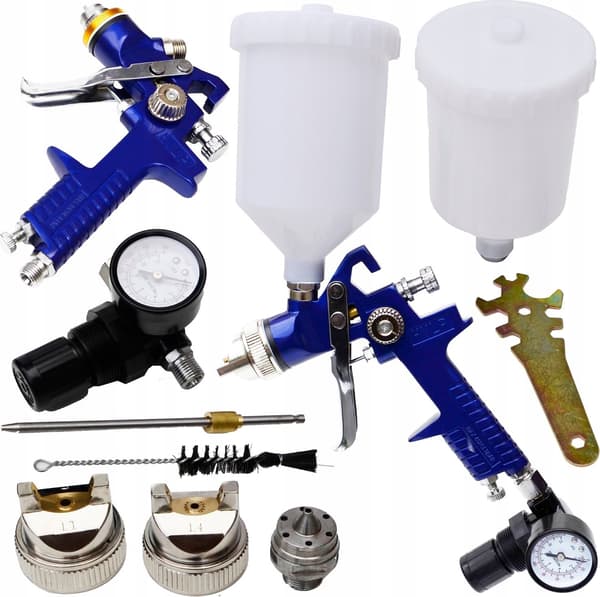 MALERPISTOL MED OVERBEHOLDER MED TRYKMANOMETER H-827
