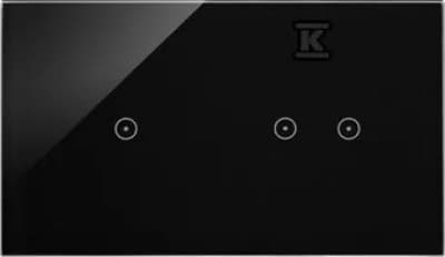 Simon Touch Ramme Touch Panel S54 Touch, 2 Moduler, 1 Touch Boks + 2 Horisontale Touch Felter, Lava Armaturer DSTR212/73