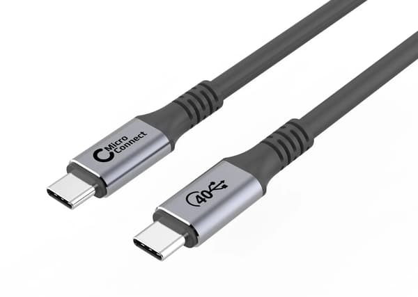 MicroConnect USB-C til USB-C kabel 2m Premium, 100W, 40Gbps, USB4 Gen 3x2