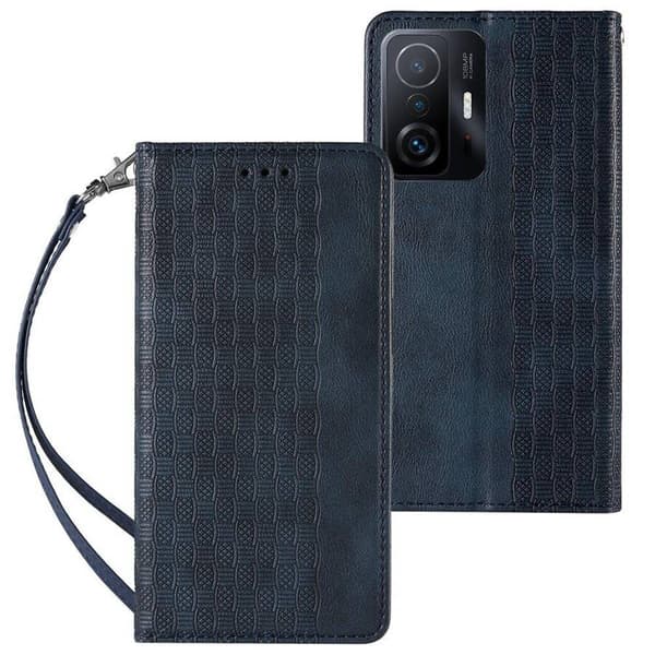 Magnetbånd-etui til Samsung Galaxy A13 5G-pung + Mini-nøglesnor-vedhæng Blå