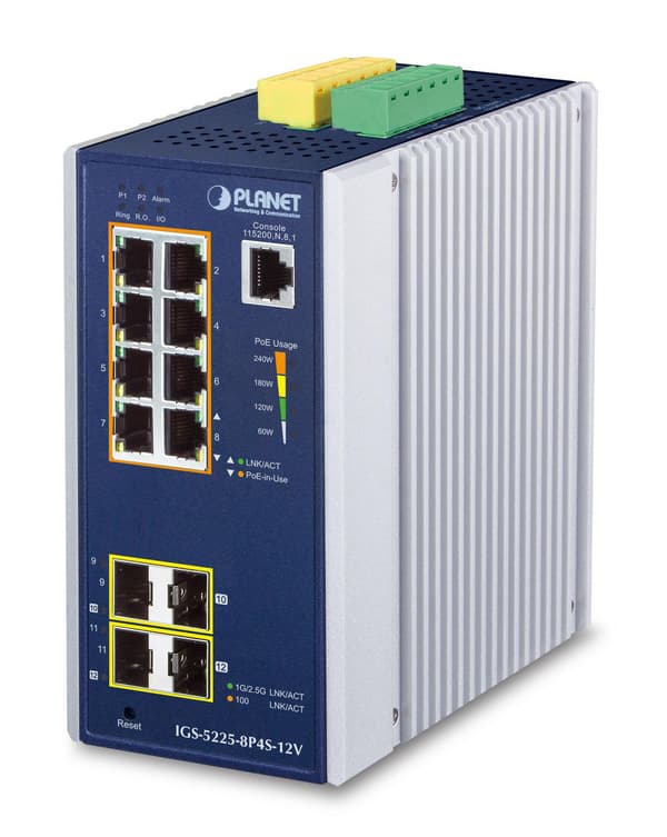 Planet IP30 industriel L2+/L4 8-port
