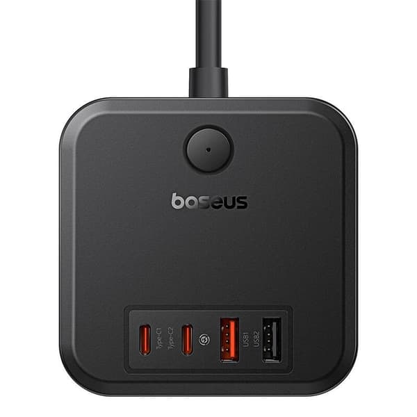 Vægoplader Baseus PowerCombo 3AC+2U+2C 30W, 1,5m (sort)