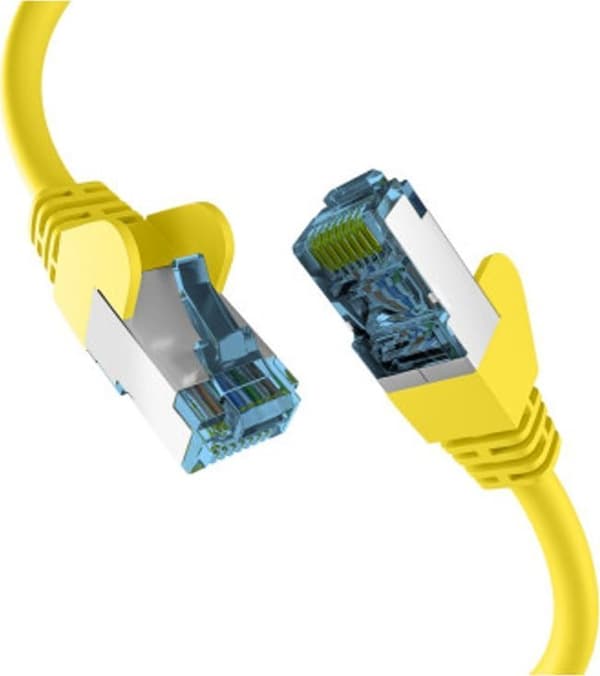 EFB RJ45 PATCHKABEL MED CAT7 RÅKABEL GUL 0,5m
