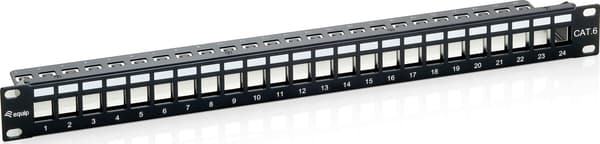 Patchpanel Equip 24x Cat6 19\" FTP 1HE Keystonefäste svart