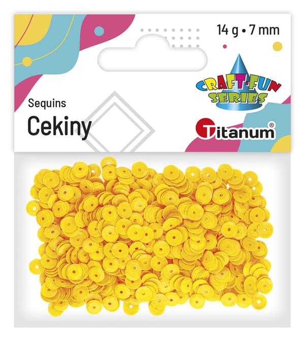 Paljetit 7mm pastellinkeltainen