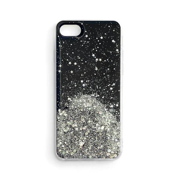 Star Glitter Glänsande Mobilskal Skyddsfodral för iPhone 13 Pro svart