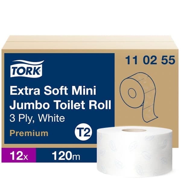 Tork Toalettpapper Mini Jumbo Premium vit extra mjuk 120m 12 st