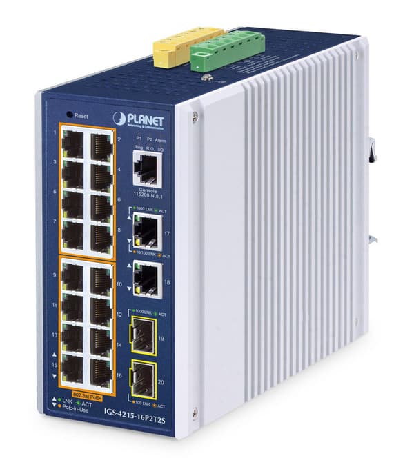 Switch indus 16 Giga PoE +2 Giga + 2SFP L2/L4 320W