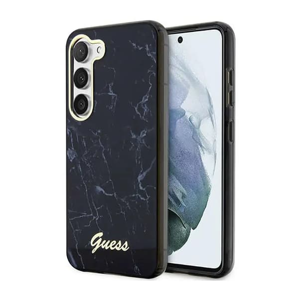 Guess GUHCS23SPCUMAK S23 S911 sort/sort hårdt etui Marmor