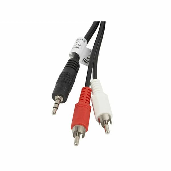 Lydstik til 2 RCA-kabel Lanberg CA-MJRC-10CC-0050-BK Sort 5 m