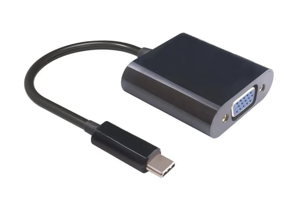 MicroConnect USB-C til VGA-adapter 0,2 m sort, maks. 1920x1080p@60Hz