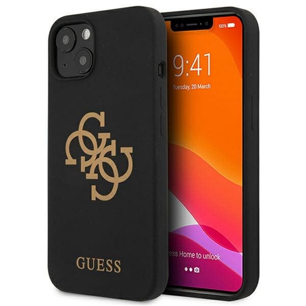 Guess GUHCP13SLS4GGBK iPhone 13 mini 5.4\" sort/sort Hårdt cover Silikone 4G Logo
