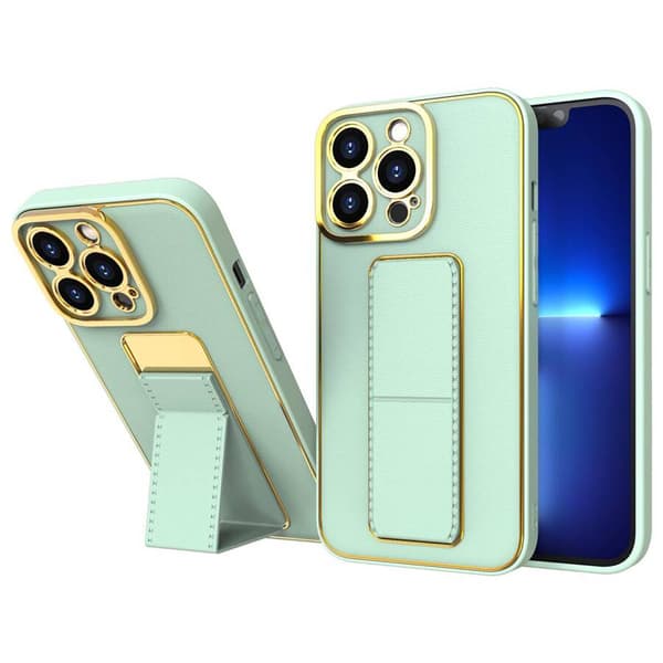Nyt Kickstand Cover til iPhone 13 Pro med stativ grøn