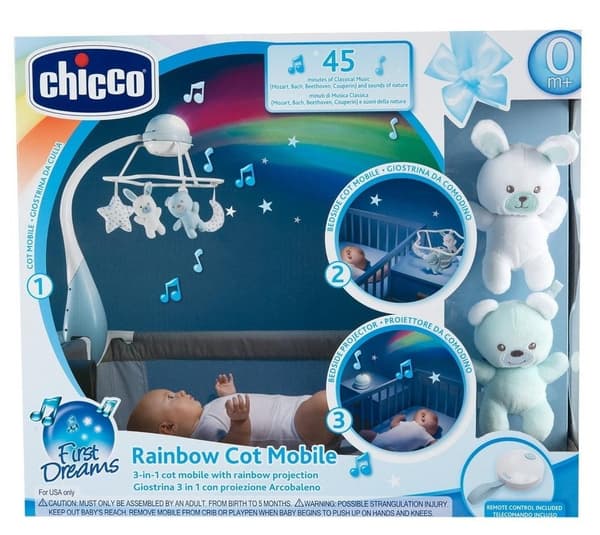 CHICCO 00011041200000 Karrusel LEGETØJ FD REGNBUE VUGGEMOBIL BLÅ