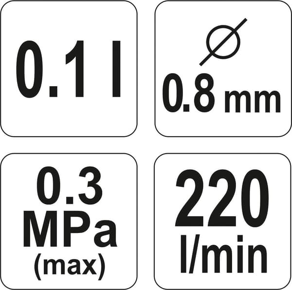 FÄRGPISTOL HVLP 0.1L 0.8MM