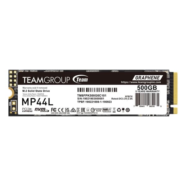 Team Group SSD MP44L - 500 Gt - M.2 2280 - PCIe 4.0 x4 NVMe