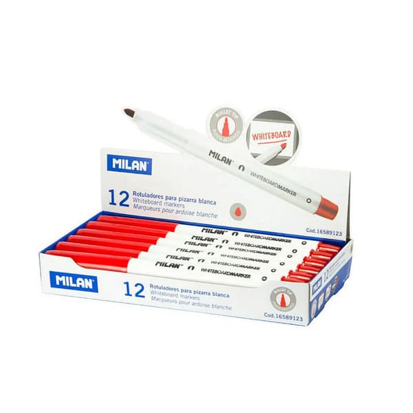 Tuschpenne Milan Whiteboard 12 enheder Rød PVC