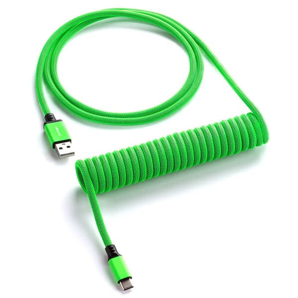 CableMod Classic Collapsed USB-C–USB Type-A -näppäimistökaapeli, Viper Green – 150 cm
