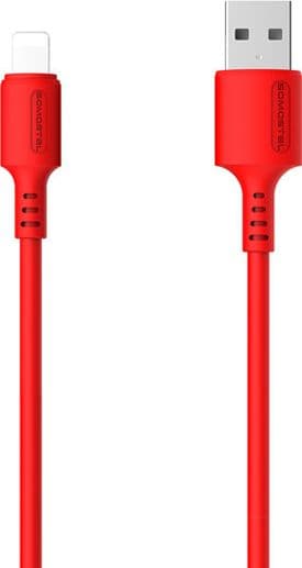 Somostel SMS-BP06 USB-kabel iPhone 3.1A hurtigoplader 1.2m Powerline Macaron rød