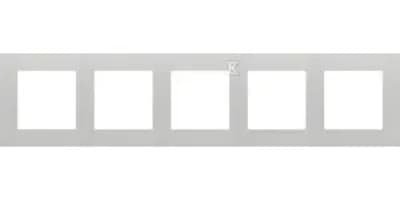 Simon 55 Ramme 5 gange LINE Aluminium mat TR5/143