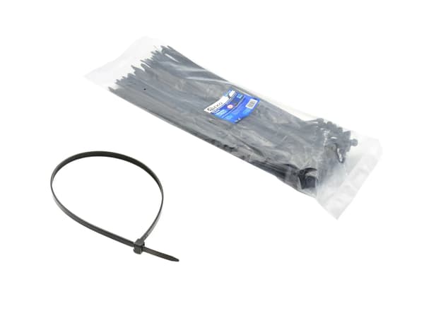 Nylonklämmor svarta 185x4.8mm UV 100st (150)