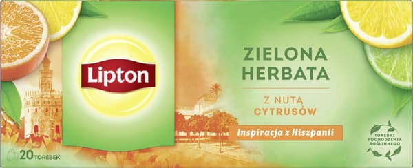 Lipton Tee LIPTON vihreä, sitruksen vivahteella, 20 pussia