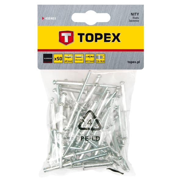 Aluminiumsnitter 4,0 x 12,5 mm, 50 stk.