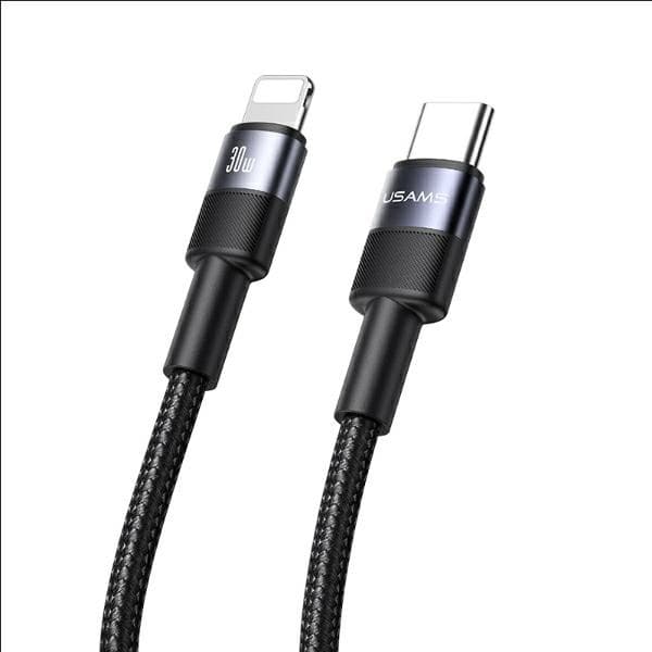 USAMS Kabel USB-C til Lightning 30W sort/sort 1,2m SJ729USBSG01 (US-SJ729)