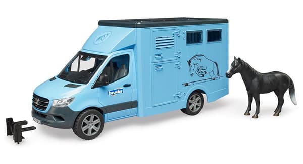 MB Sprinter djurtransport med häst (blå)