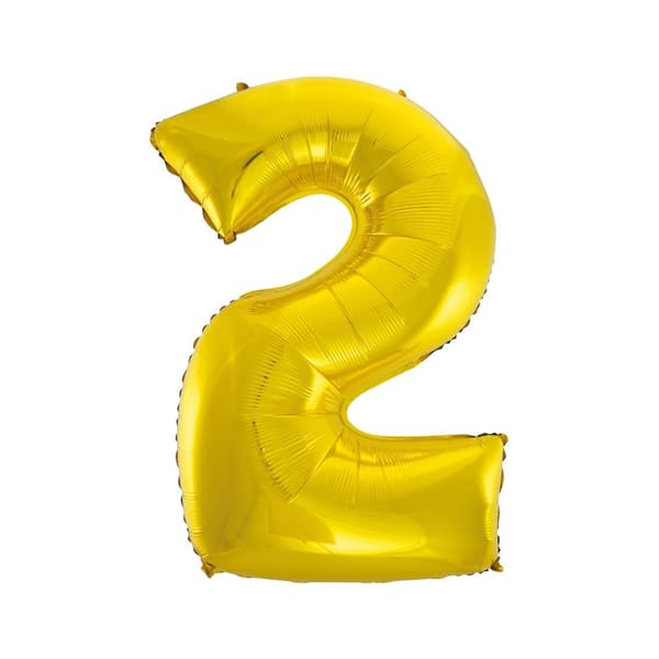 Folieballon \"Ciffer 2\", guld, 92 cm FG-C85Z2