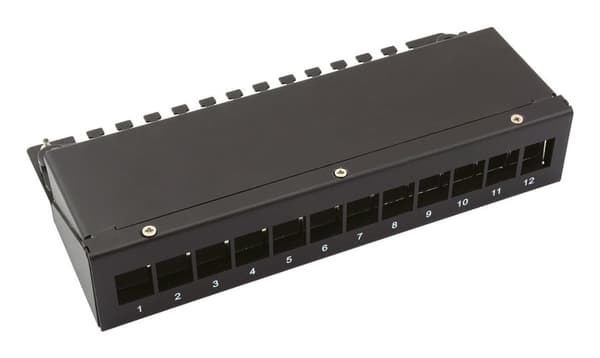 Value VALUE Keystone modulbeslag, 12 porte, sort