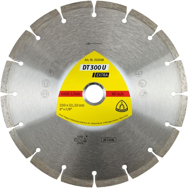 DIAMANTSKIVA 230x22.2mm SEGMENTERAD STANDARD DT 300 U EXTRA KLINGSPOR