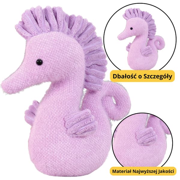 Plys maskot krammedyr vandhest lilla 25cm