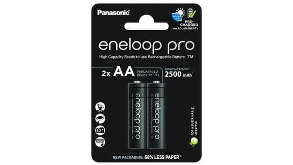 1x2 Panasonic Eneloop Pro Mignon 2500mAh AA Ni-MH BK-3HCDE/2BE