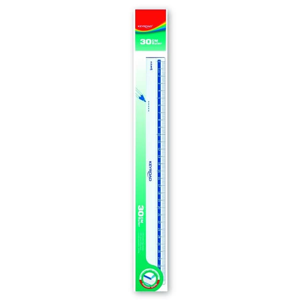 Gennemsigtig plastiklineal 30cm KEYROAD