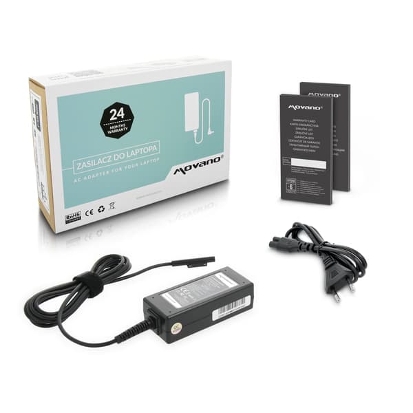Movano 15v 2.58a (multipin) 38W strømforsyning til Microsoft Surface Pro Tablet