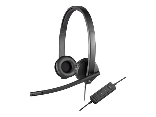 Headset Logitech H570e Stereo On-Ear USB sort