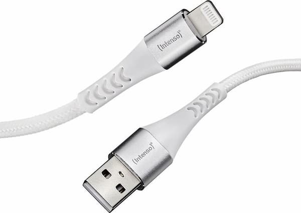 Intenso USB-kabel A315L Nylon 1,5m vit USB-A / Lightning 12W