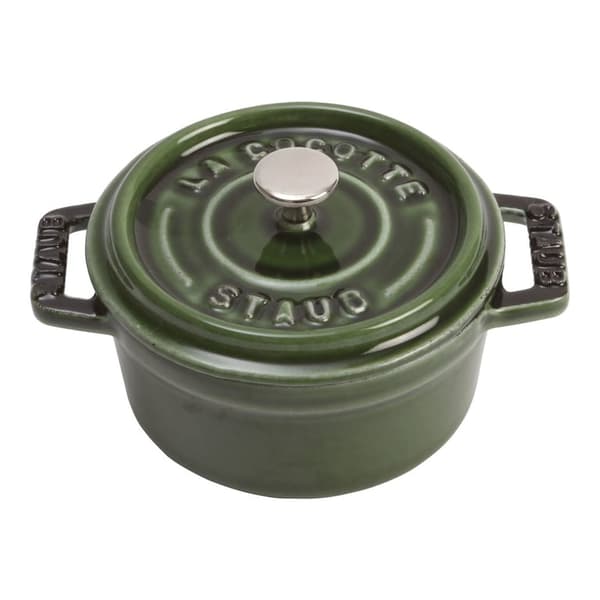 Staub Mini Cocotte 10 cm rund Basilikum, Støbejern