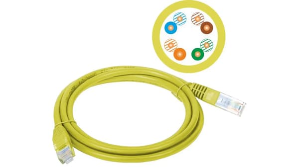 A-LANTEC Struktureret Kabelføring Patch-kabel UTP kat.5e, 0.5m, gul